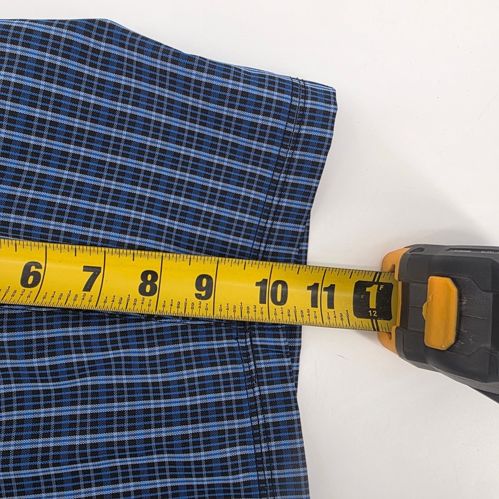 Adidas Golf Shorts Mens 34 Blue Black Plaid Flat Front Performance Athletic - Picture 4 of 5